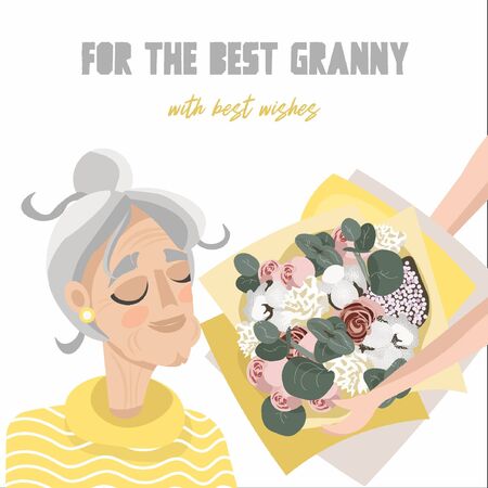 Ð¡ute festive vector illustration for grandmotherのイラスト素材