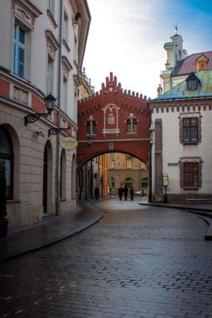 old street in the Krakowのeditorial素材