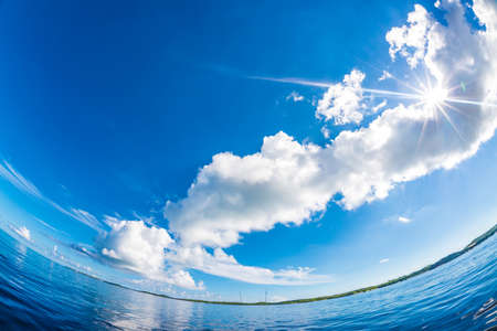 Clear Sea and Sky in Miyakojimaの写真素材