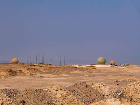 Radar station in the desert. Weather station observatory.の写真素材