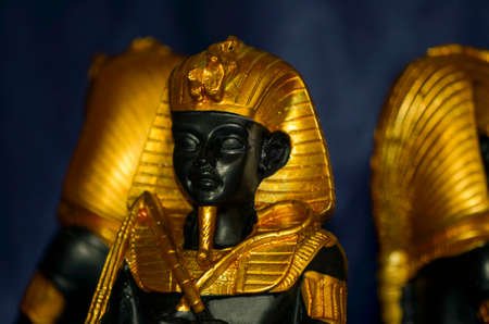 Golden ancient egyptian pharaohs statuetteの写真素材