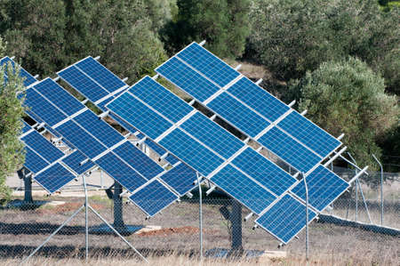 Solar panels used to produce electricity