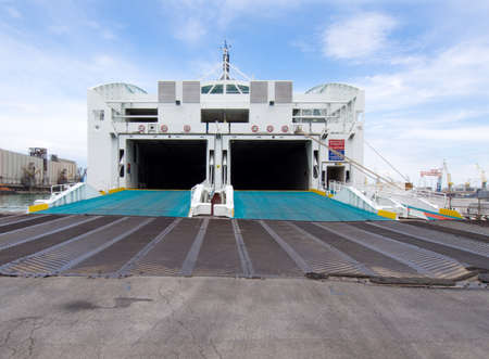 Ferry ready to load vehicles and passengersの写真素材