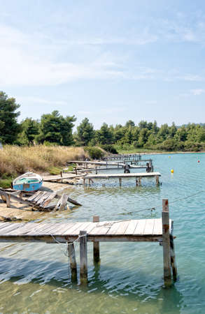 Old wooden jettiesの写真素材