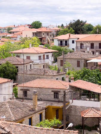 Roofs of houses in a Mediterranean villageの写真素材