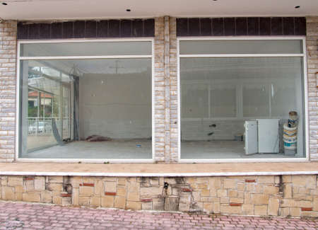 Run down shop closed for businessの写真素材