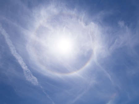 Colorful halo around the Sunの写真素材