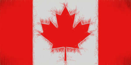 Illustration of the Canadian Flag with a smudged  lookの写真素材