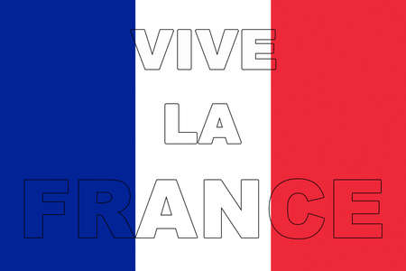 Illustration of the French flag with the words Vive La France showing on itの写真素材