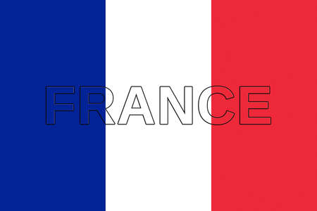 Illustration of the national flag of  France with the word France on the flagの写真素材