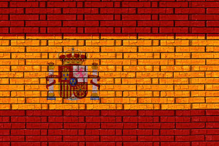 Illustration of the national flag of Spain with graffiti lookの写真素材