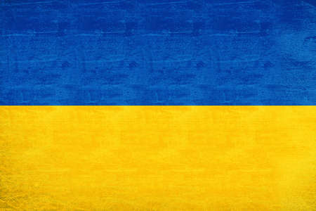 Illustration of the national flag the Ukraine with a grunge lookの写真素材