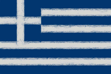 Illustration of the Greek flag with a smudged lookの写真素材