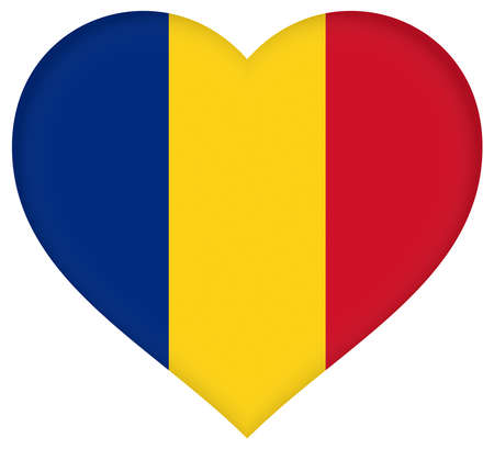 Illustration of the flag of Romania shaped like a heartの写真素材