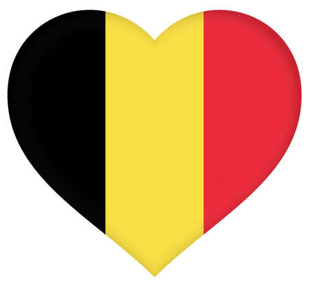 Illustration of the flag of Belgium with a heart shapeの写真素材