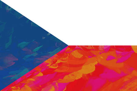 Illustration of the flag of  the Czech Republic with a colorful lookの写真素材