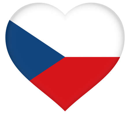 Illustration of the flag of  the Czech Republic shaped like a heartの写真素材