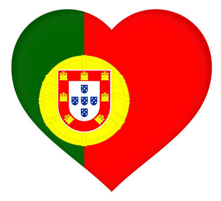 Illustration of the National lag of Portugal shaped like a heart.の写真素材