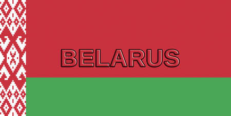 Illustration of the flag of Belarus with the country written on the flagの写真素材