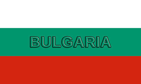 Illustration of the national flag of Bulgaria with the country on the flagの写真素材