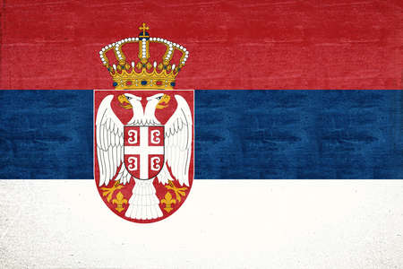Illustration of the national flag of Serbia with a grunge look.の写真素材