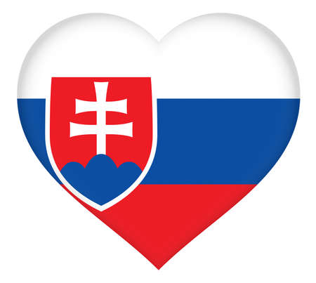 Illustration of the flag of Slovakia shaped like a heartの写真素材