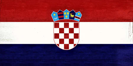 Illustration of the flag of Croatia with a grunge textureの写真素材