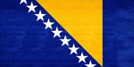 Illustration of the flag of Bosnia and Herzegovina with a grunge textureの写真素材