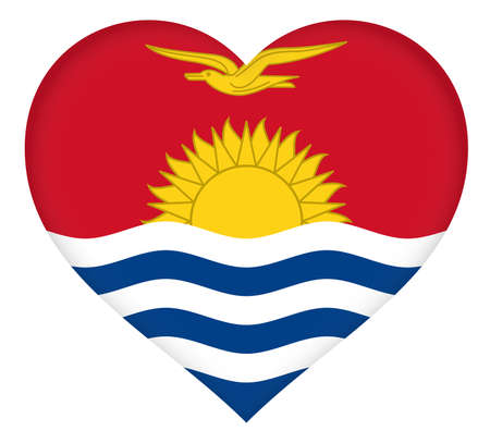 Illustration of the flag of Kiribati shaped like a heartの写真素材