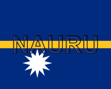 Illustration of the flag of Nauru with the country written on the flagの写真素材