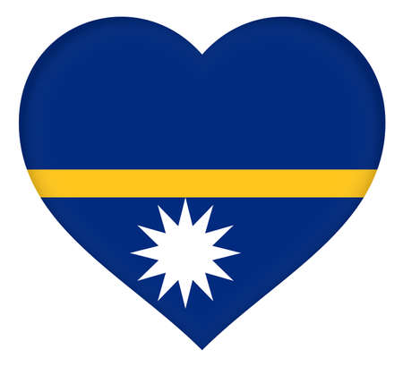 Illustration of the flag of Nauru shaped like a heartの写真素材