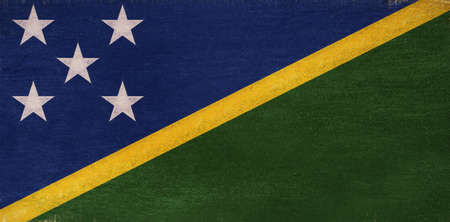 Illustration of the national flag of  the Solomon Islands with a grunge texture.の写真素材