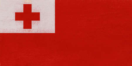 Illustration of the national flag of  Tonga with a grunge texture.の写真素材