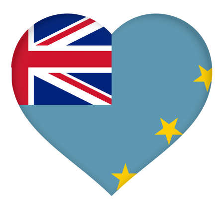 Illustration of the national flag of Tuvalu shaped like a heart.の写真素材
