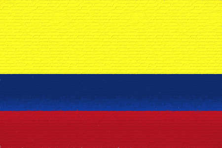 Illustration of the flag of Colombia looking like it has been painted onto a wall.の写真素材