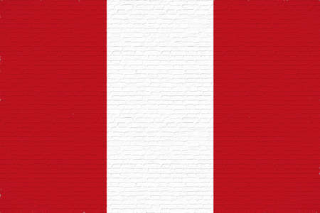 Illustration of the national flag of Peru looking like it has been painted onto a wall.の写真素材