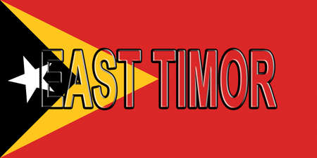 Illustration of the flag of East Timor with the country written on the flagの写真素材