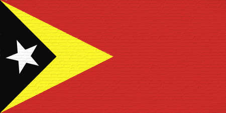 Illustration of the flag of East Timor looking like it is painted on a wallの写真素材