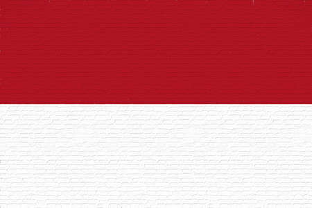 Illustration of the flag of Indonesia looking like it is painted on a wall.の写真素材