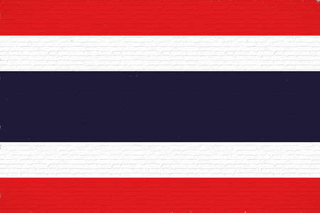 Illustration of the flag of Thailand looking like it has been painted onto a wall.の写真素材