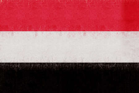 Illustration of the flag of the Yemen with a grunge look.の写真素材