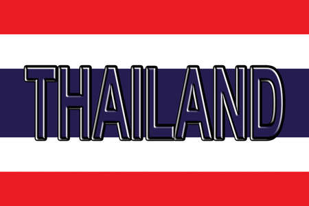 Illustration of the flag of Thailand with the country written on the flag.の写真素材