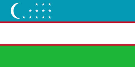 Illustration of the flag of Uzbekistanの写真素材
