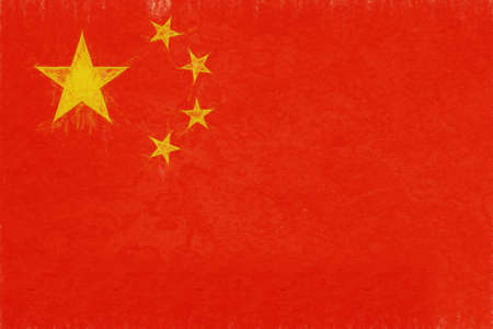 Illustration of the flag of China with a grunge look.の写真素材