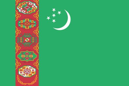 Illustration of the national flag of Turkmenistanの写真素材