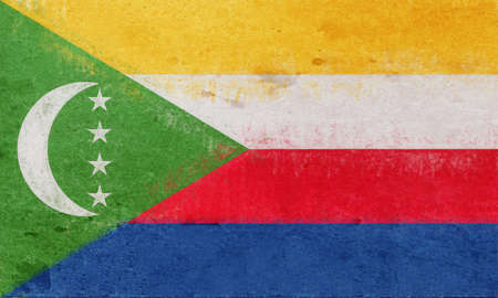 Illustration of the national flag of Comoros  with a grunge look.の写真素材