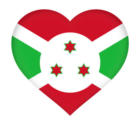Illustration of the flag of Burundi shaped like a heart.の写真素材