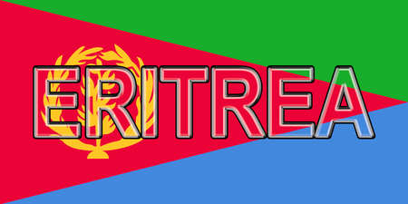 Illustration of the national flag of Eritrea with the country written on the flag.の写真素材