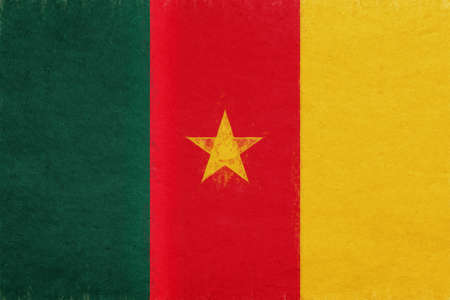 Illustration of the flag of Cameroon with a grunge look.の写真素材