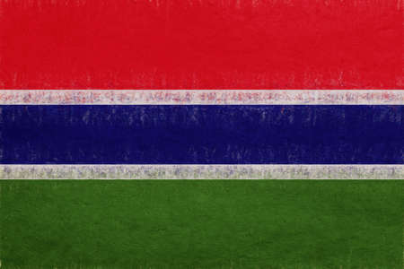 Illustration of the national flag of the Gambia with a grunge look.の写真素材